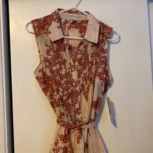 Apricot Nanette Lepore Button Down A-Line Dress